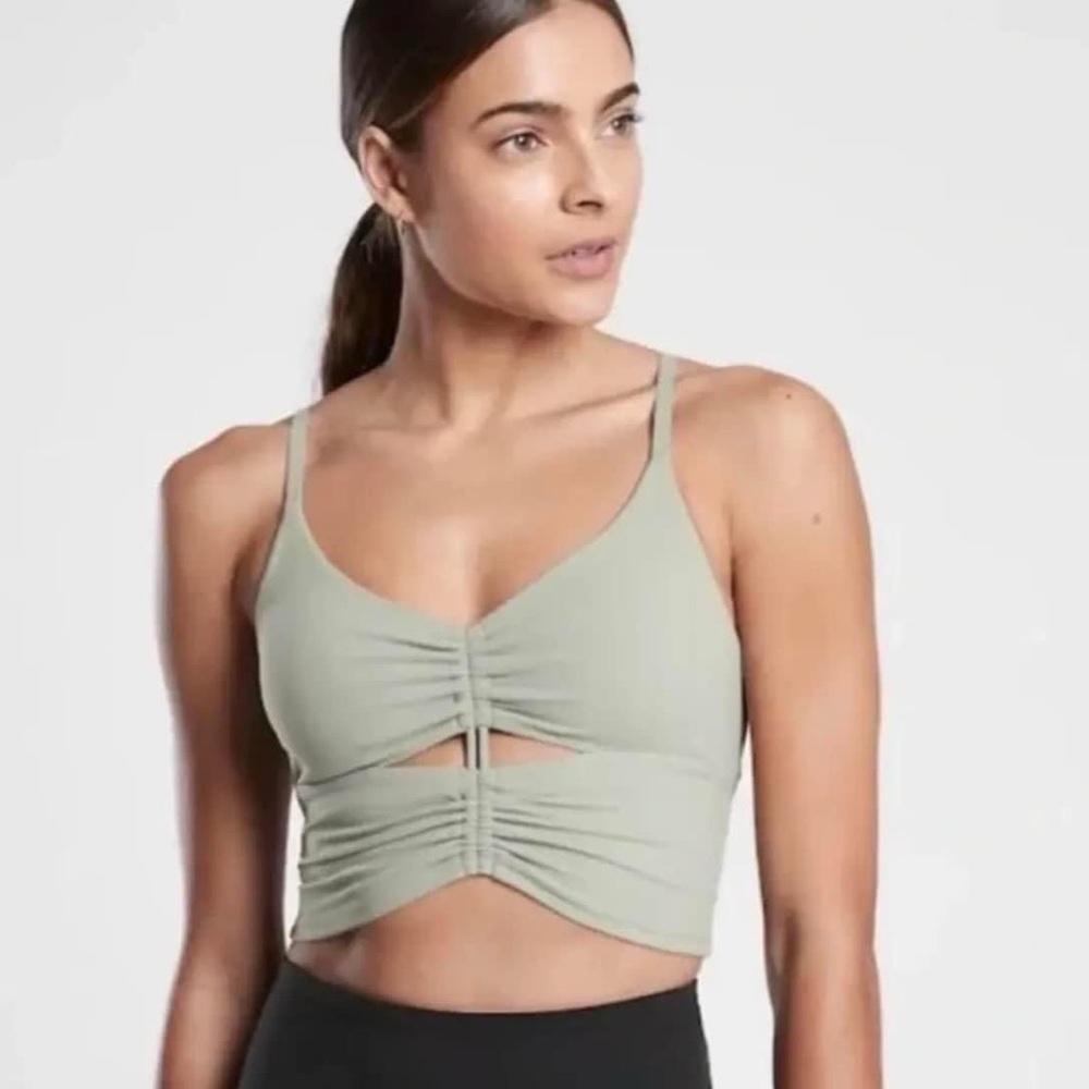ATHLETA Cinch Longline Bra Sage Green
